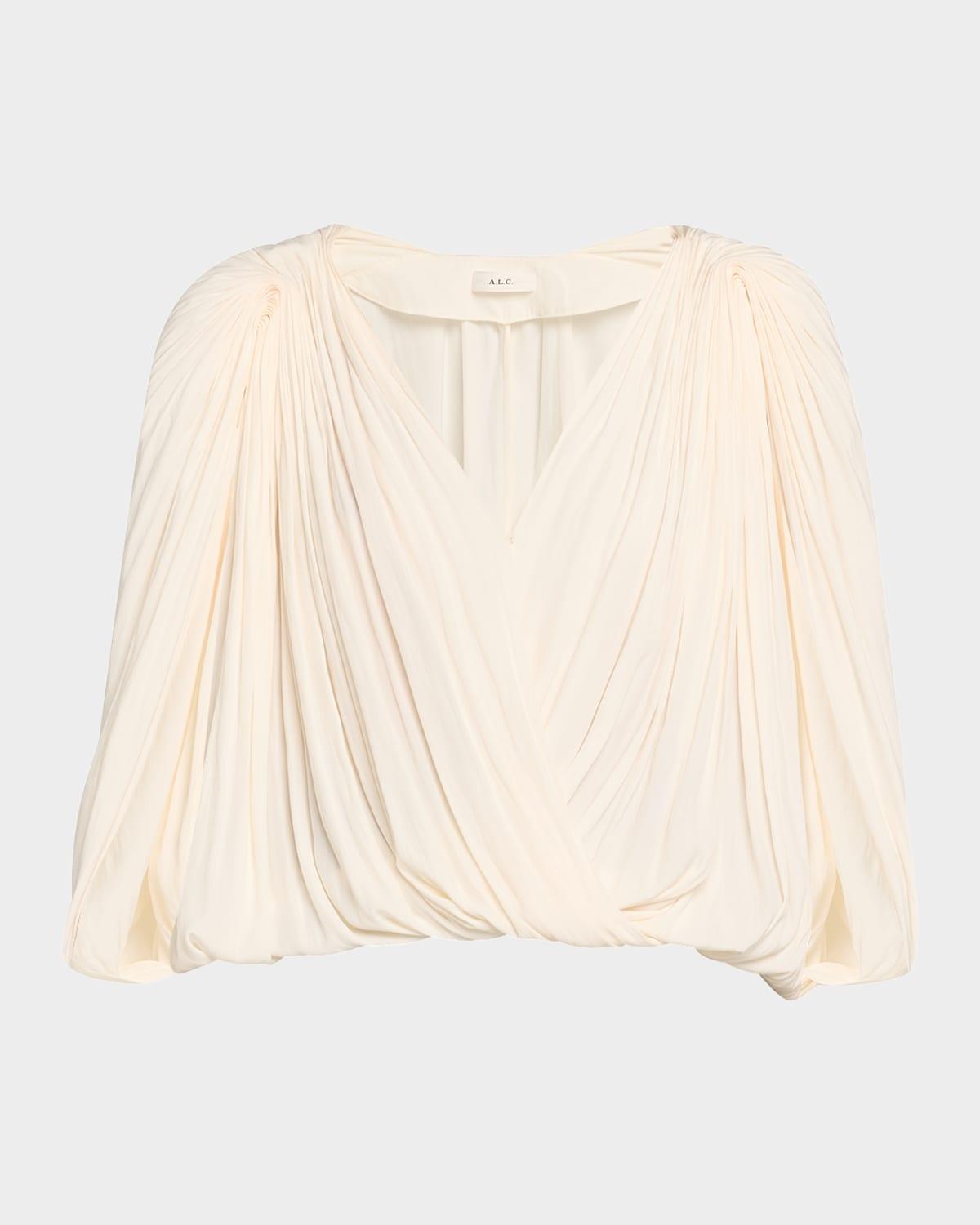 vivian draped cape-sleeve top