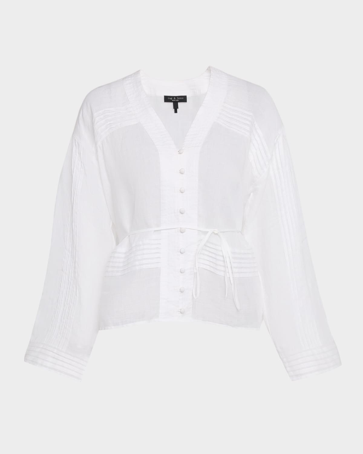 viviana button-front ramie blouse