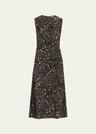 viviana floral silk midi dress