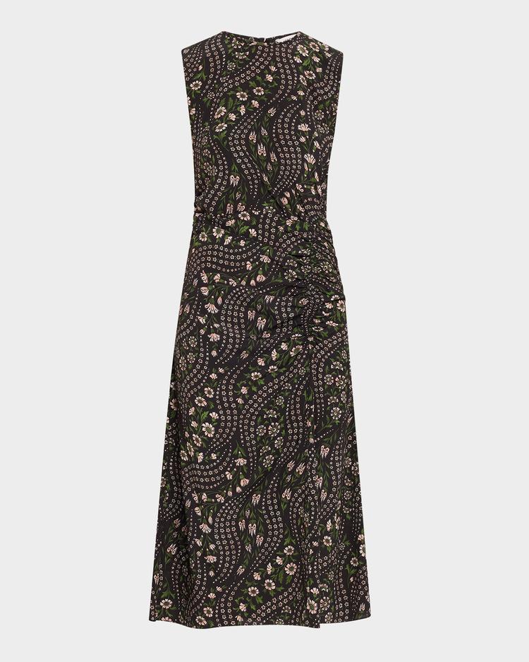 viviana floral silk midi dress
