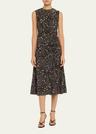 viviana floral silk midi dress
