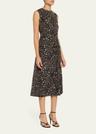 viviana floral silk midi dress