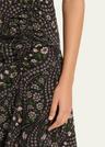 viviana floral silk midi dress