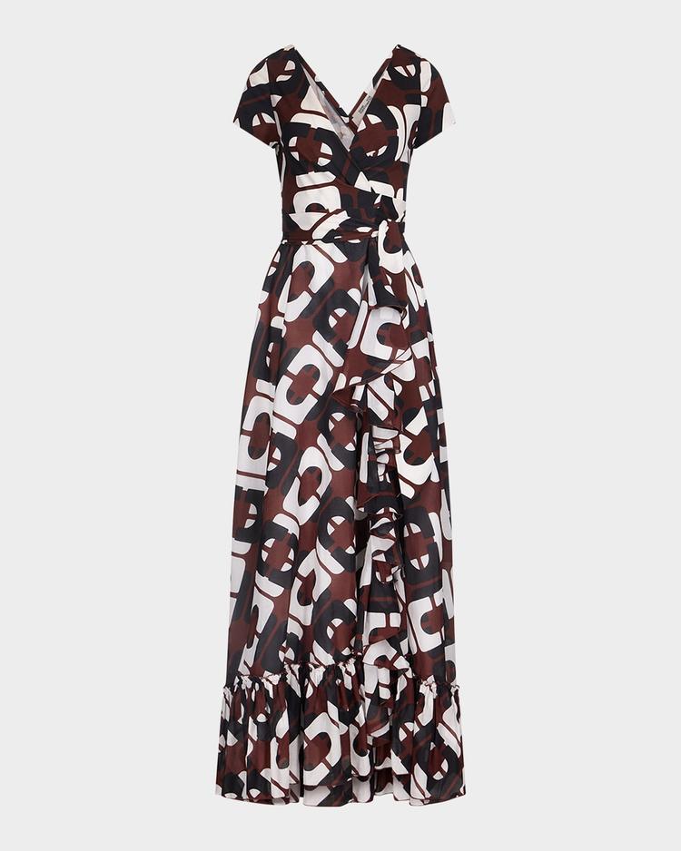 vivianna geometric-print maxi wrap dress