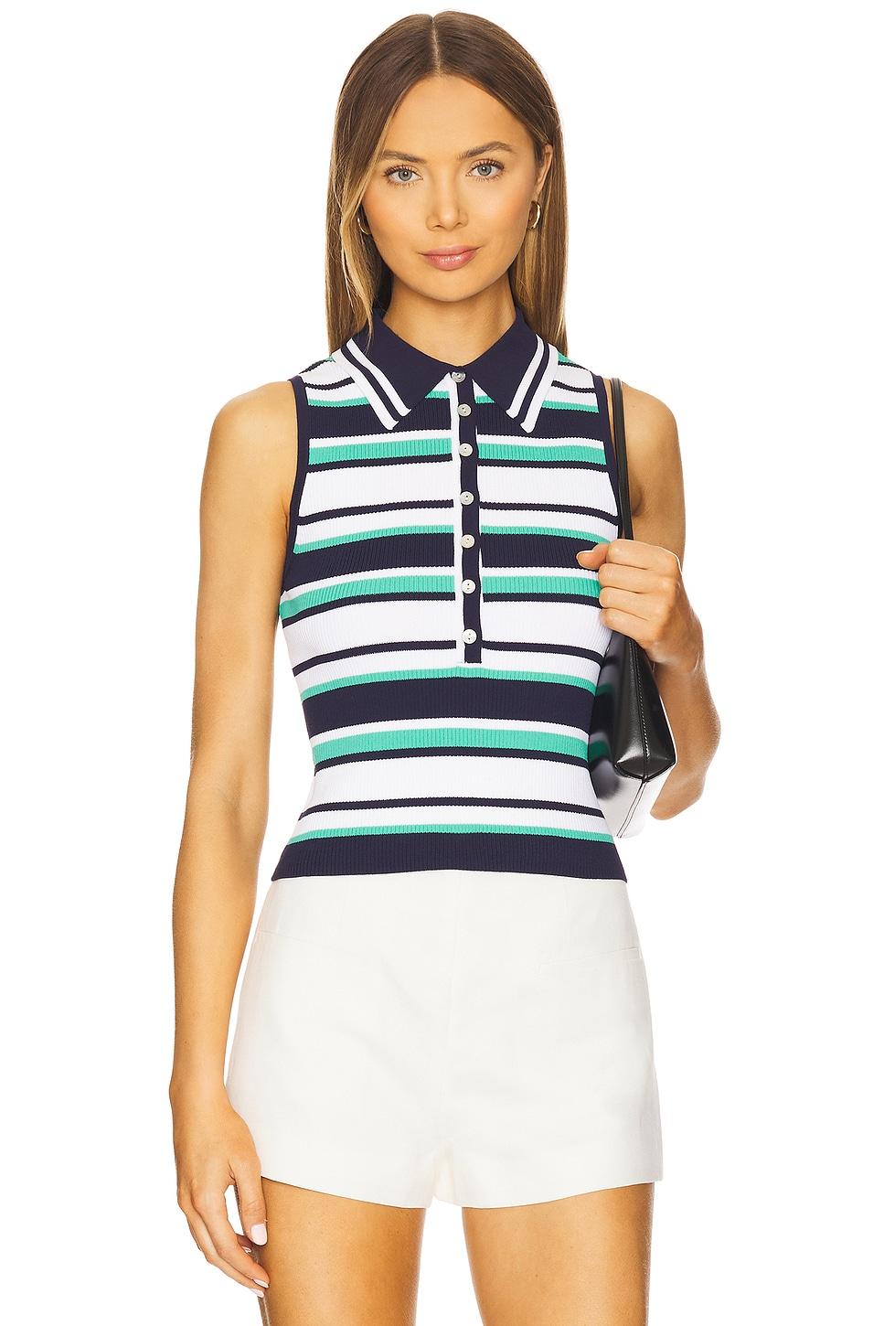vivienne johnny collar striped tank
