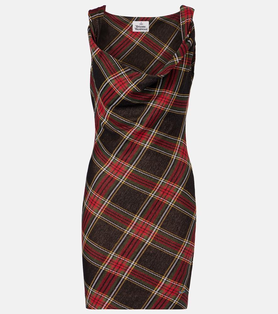 vivienne westwood anna plaid cotton minidress