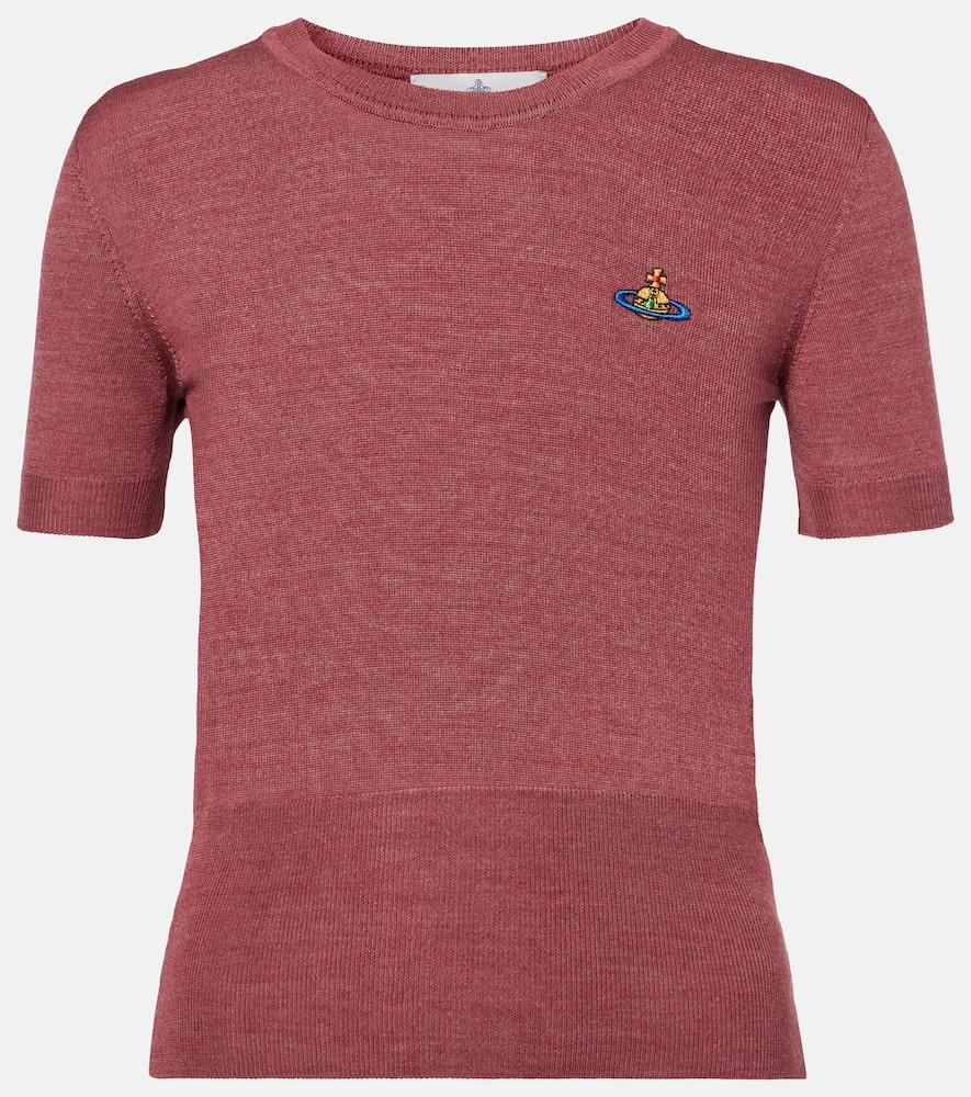 vivienne westwood bea logo wool and silk top