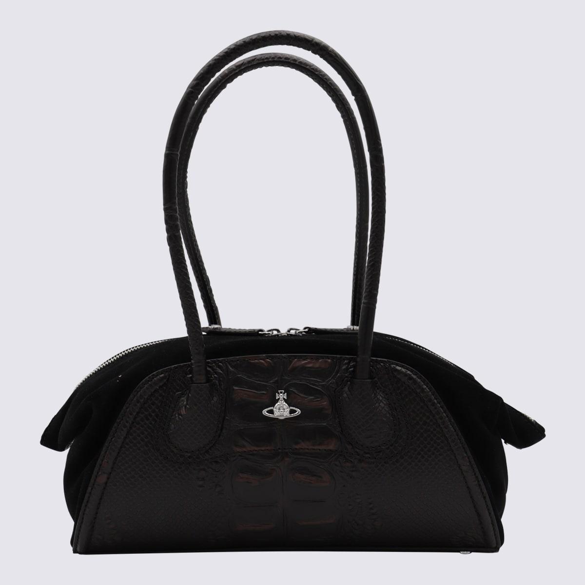 vivienne westwood black and brown leather top handle bag