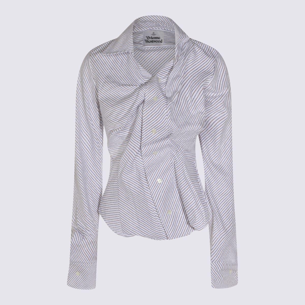 vivienne westwood blue and brown cotton shirt