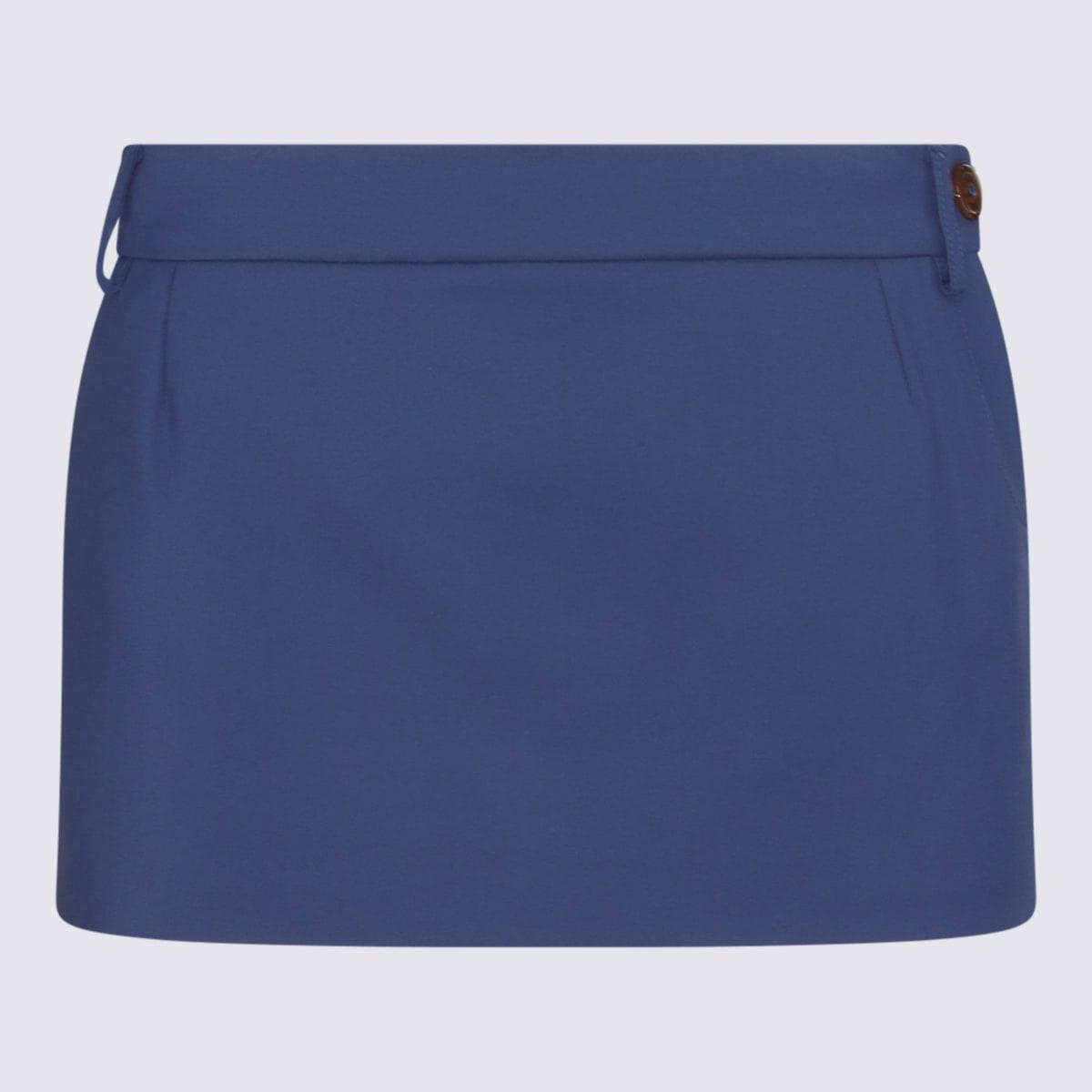 vivienne westwood blue cotton mini skirt