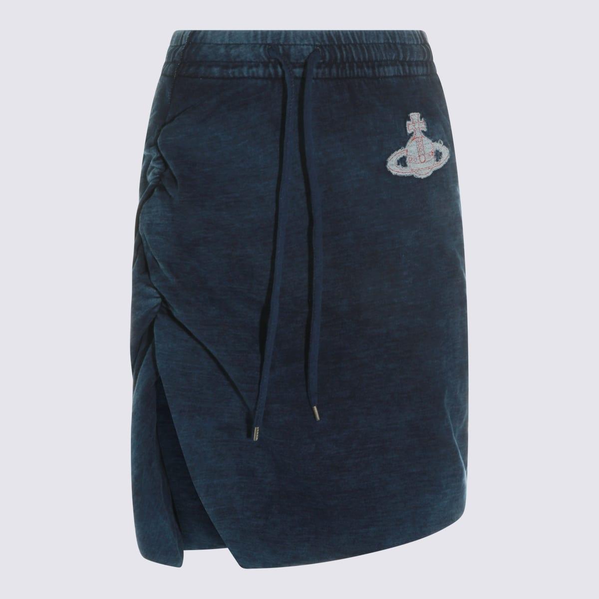 vivienne westwood blue cotton orb skirt