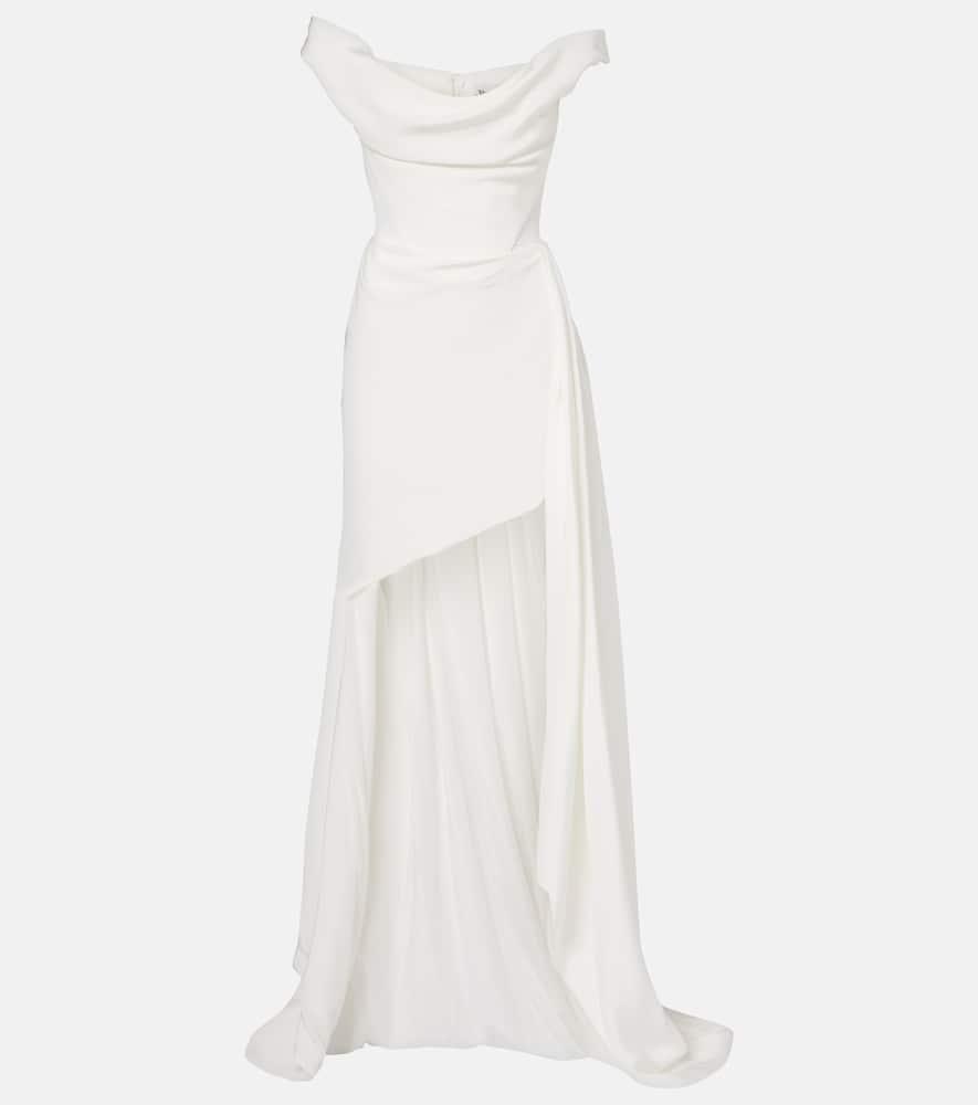 vivienne westwood bridal comet asymmetric silk bustier gown
