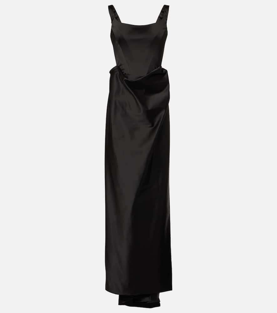 vivienne westwood camille draped crêpe satin bustier gown