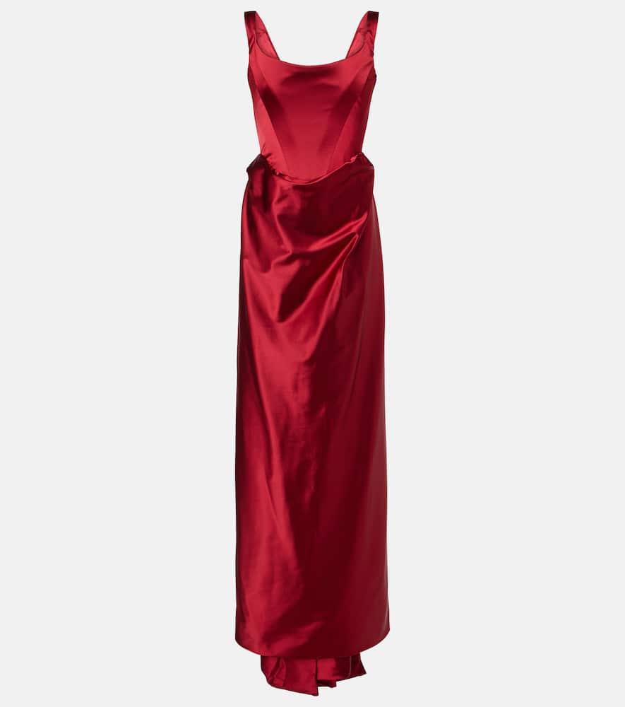 vivienne westwood camille draped crêpe satin bustier gown