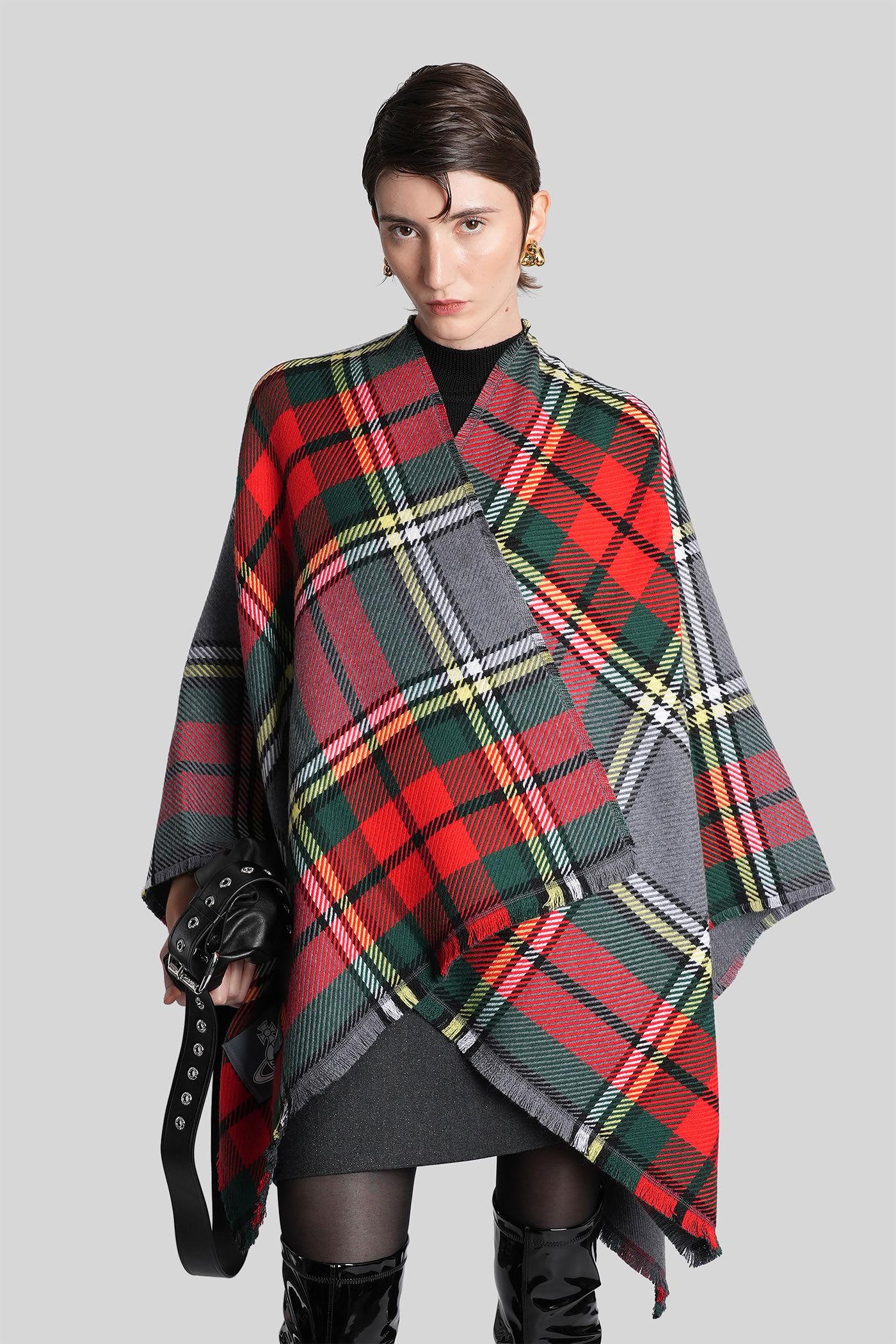 vivienne westwood cape in multicolor wool