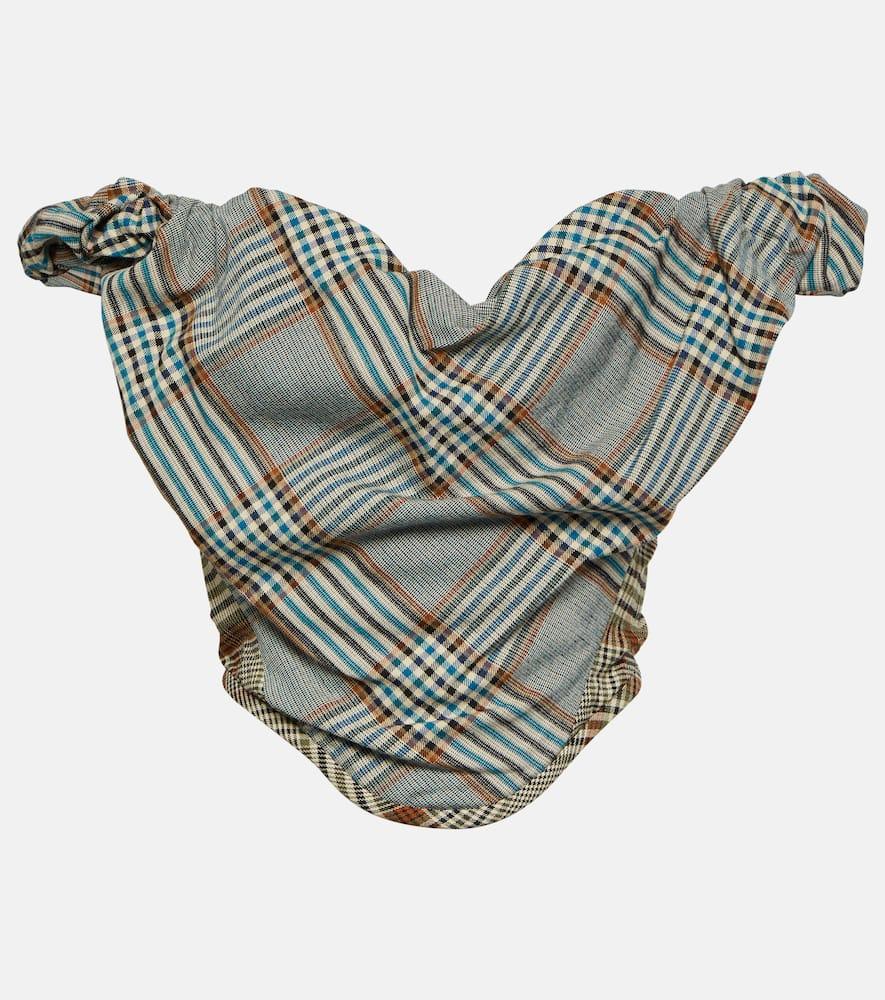 vivienne westwood checked bustier crêpe top