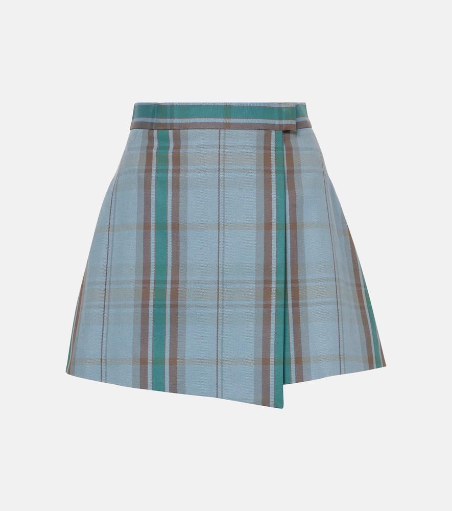 vivienne westwood cut off tartan cotton and linen miniskirt