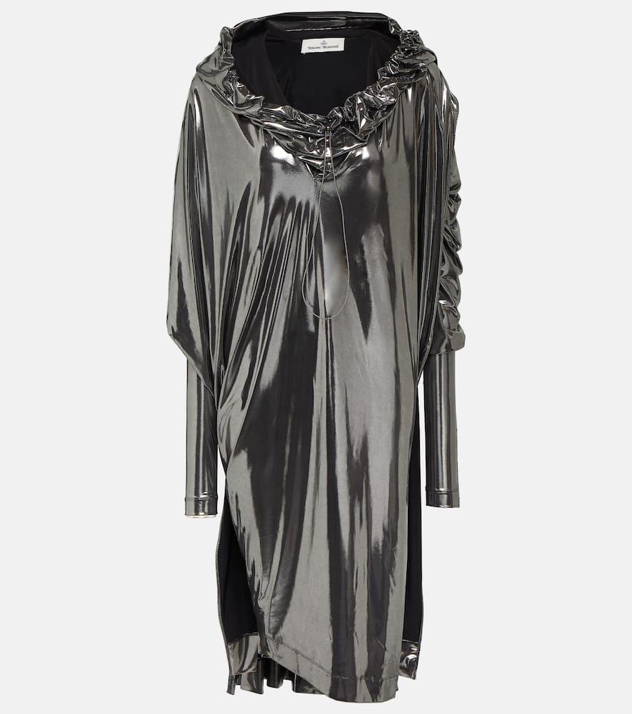 vivienne westwood draped lamé midi dress
