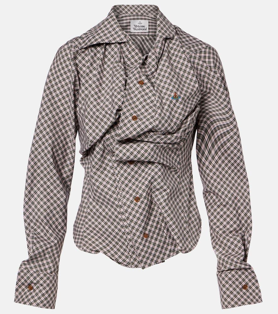 vivienne westwood drunken gathered cotton shirt