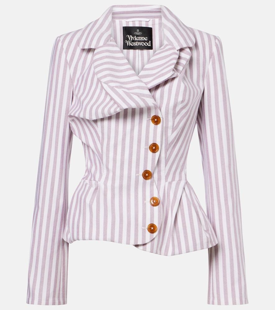 vivienne westwood drunken tailored striped cotton jacket