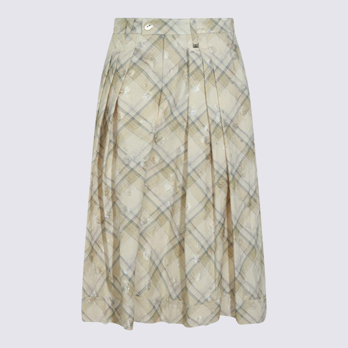 vivienne westwood ecru cotton check skirt