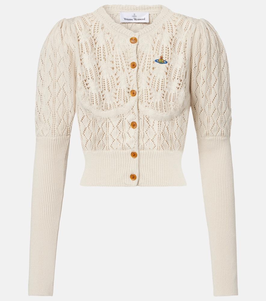vivienne westwood ella pointelle cotton cardigan