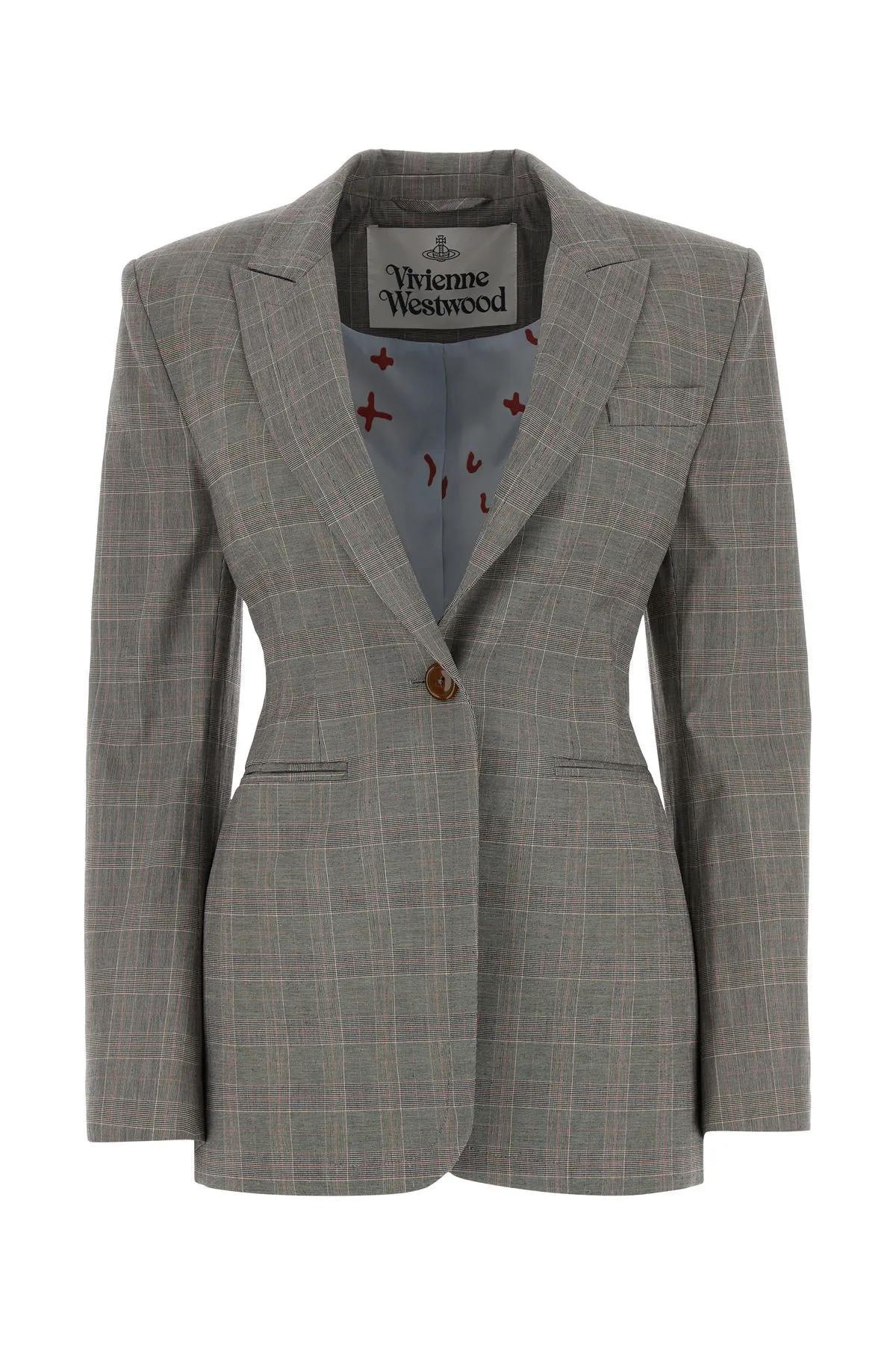 vivienne westwood embroidered stretch cotton blazer