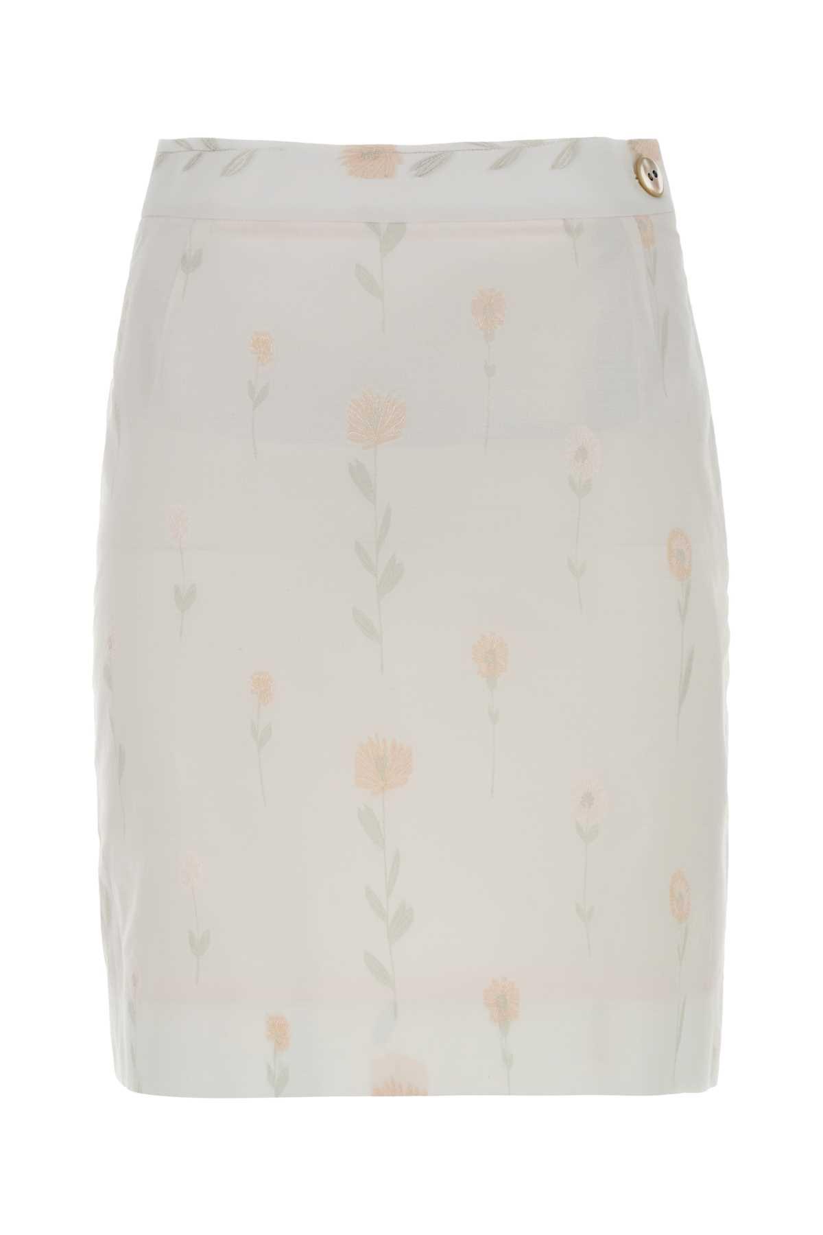 vivienne westwood floral cotton blend crotch mini skirt