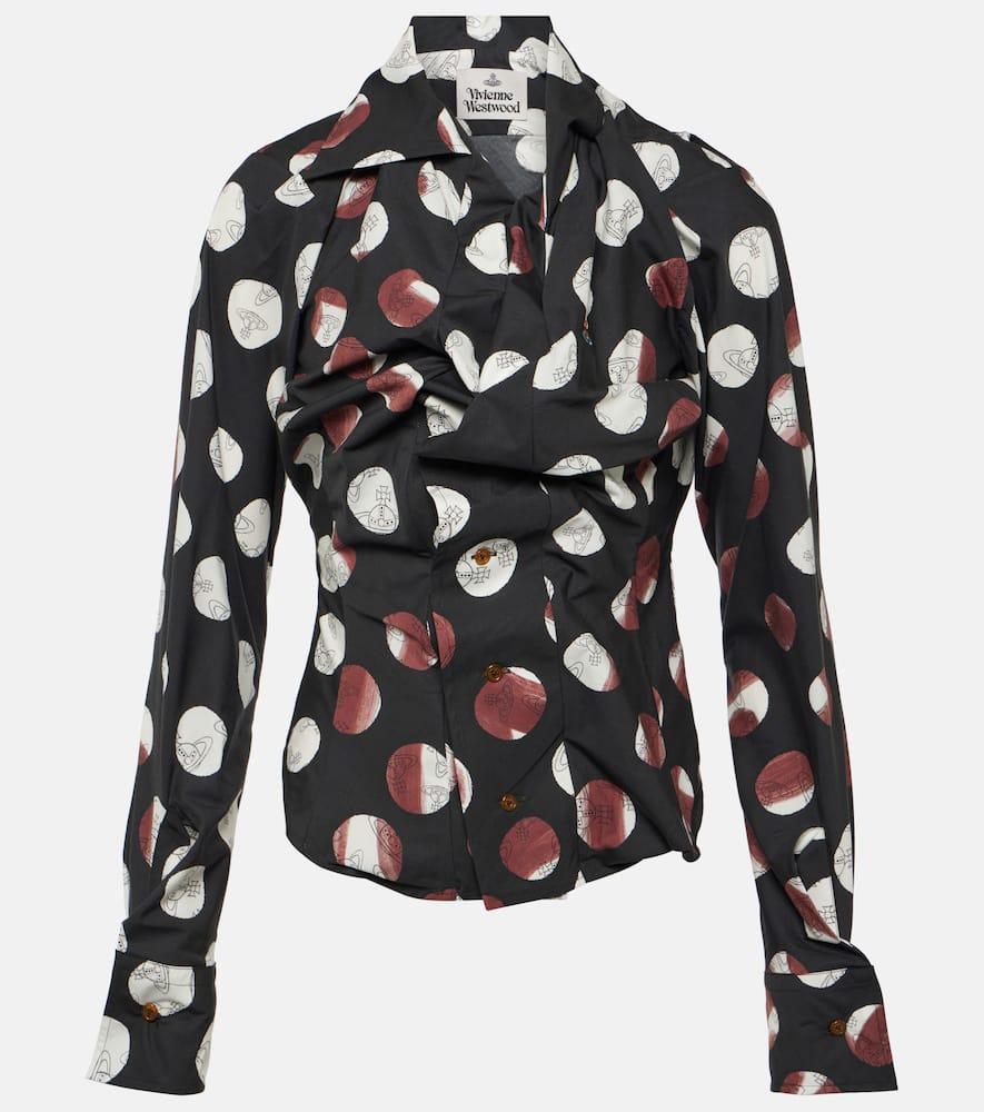 vivienne westwood gathered cotton poplin shirt