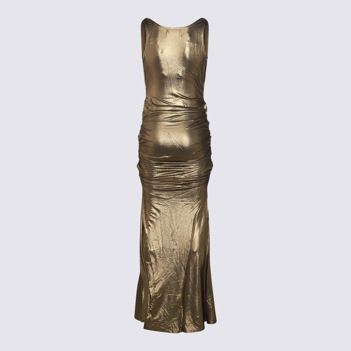 vivienne westwood gold tone viscose maxi dress