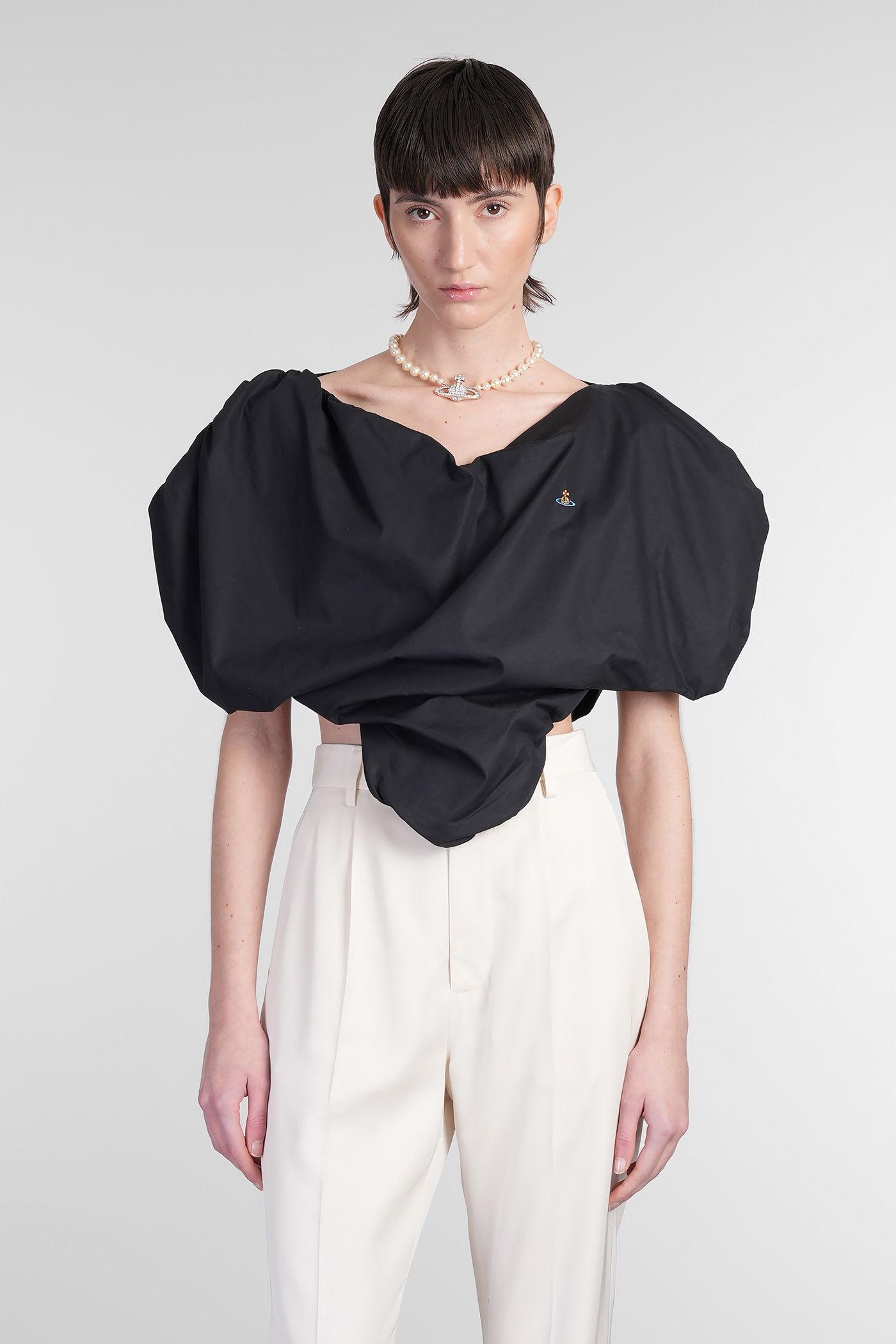 vivienne westwood heart top topwear in black cotton