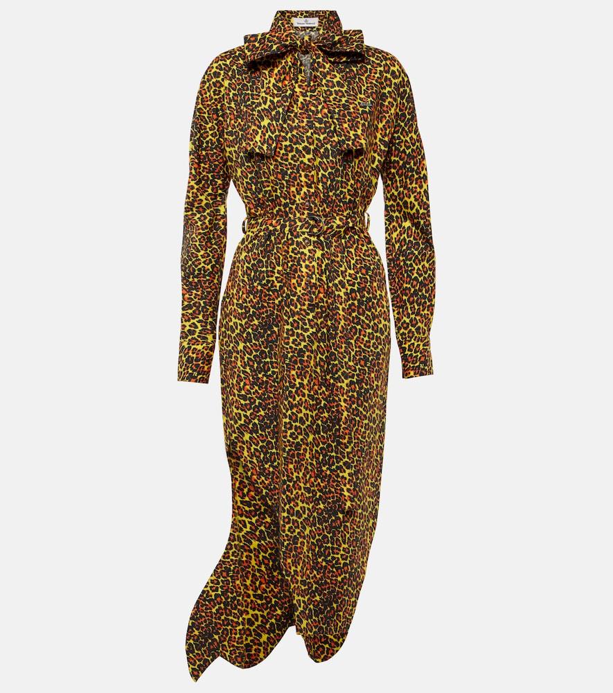 vivienne westwood leopard-print cotton maxi dress