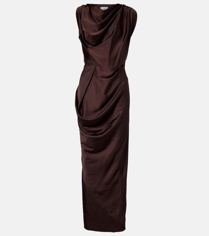 vivienne westwood long fond draped satin gown