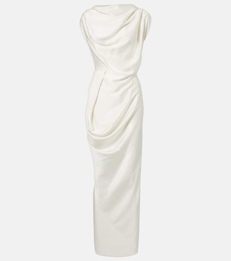 vivienne westwood long fond draped satin gown