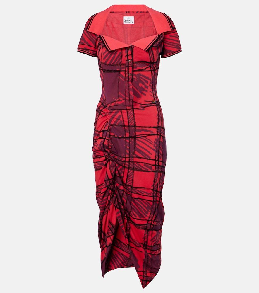 vivienne westwood long monday checked cotton polo dress