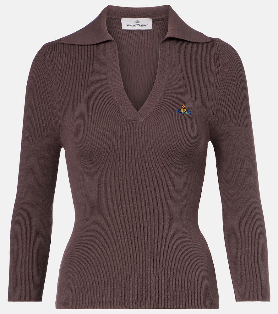 vivienne westwood marina cotton and cashmere polo sweater