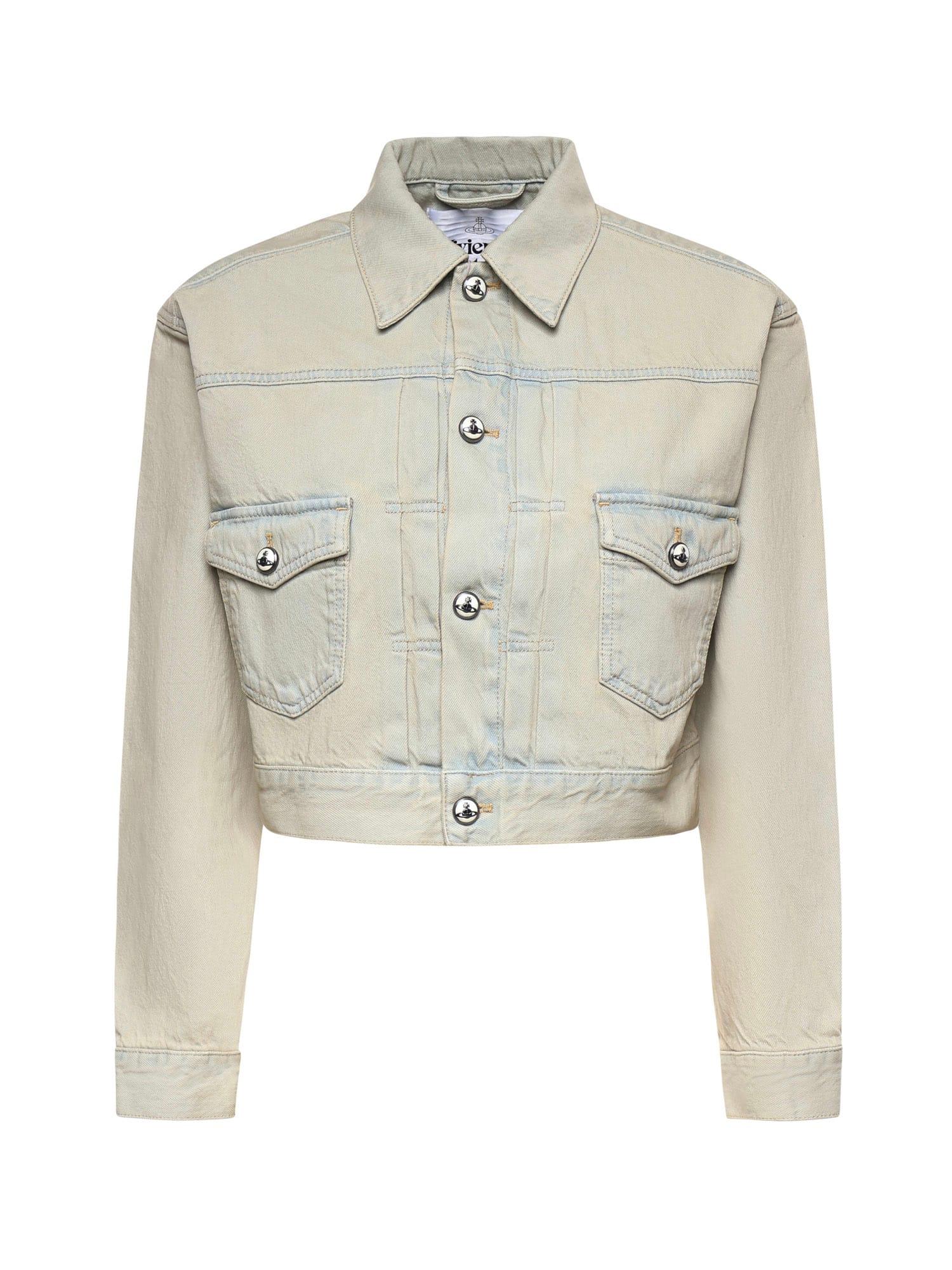 vivienne westwood marlene cropped denim jacket