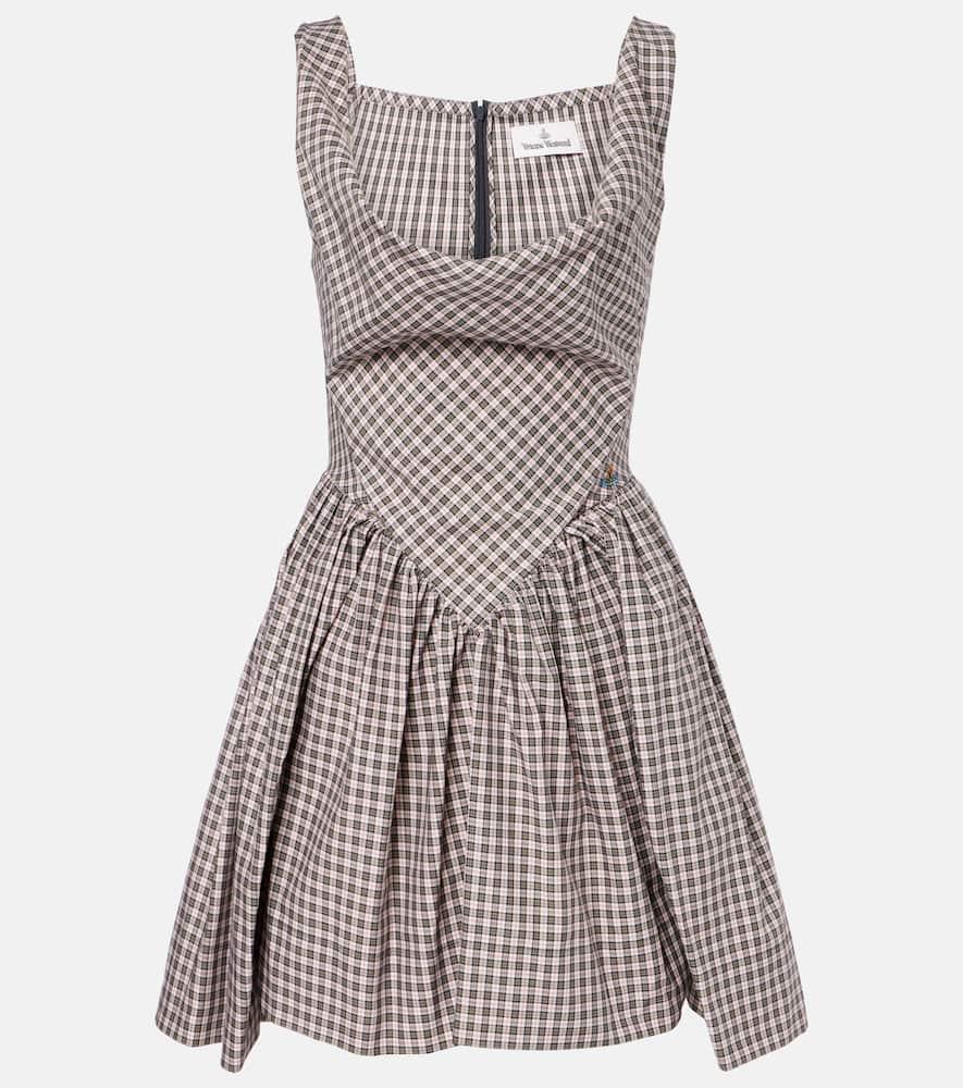 vivienne westwood mini sunday checked draped cocktail dress