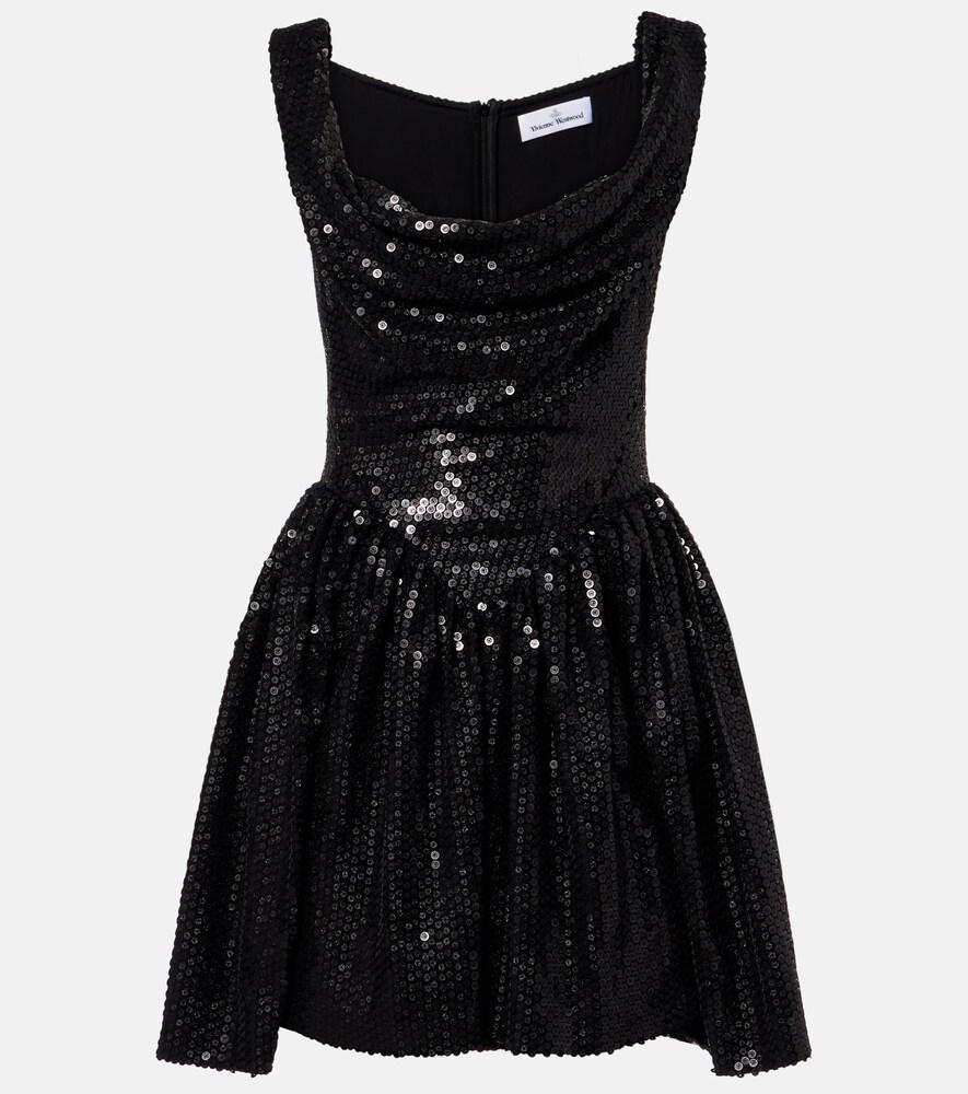 vivienne westwood mini sunday sequined draped corset dress