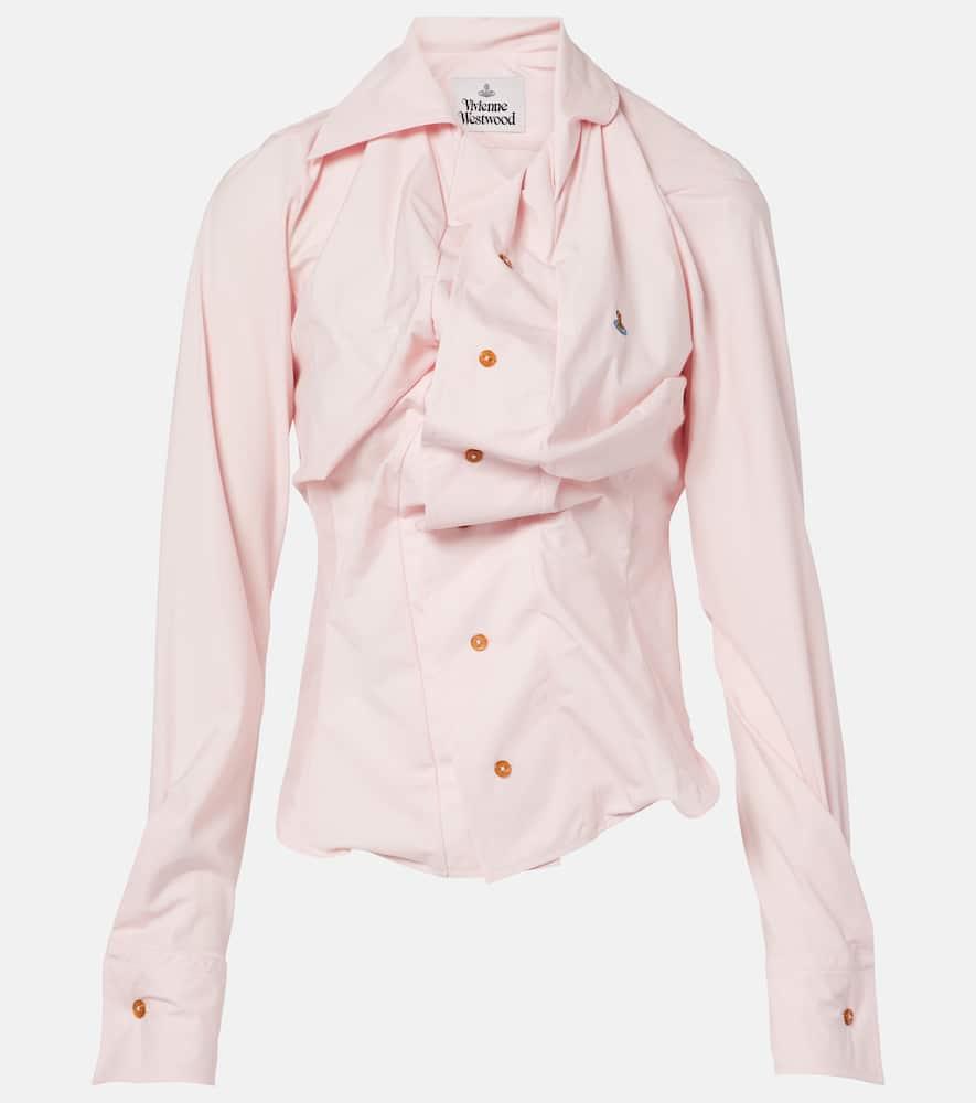 vivienne westwood orb gathered asymmetric cotton shirt
