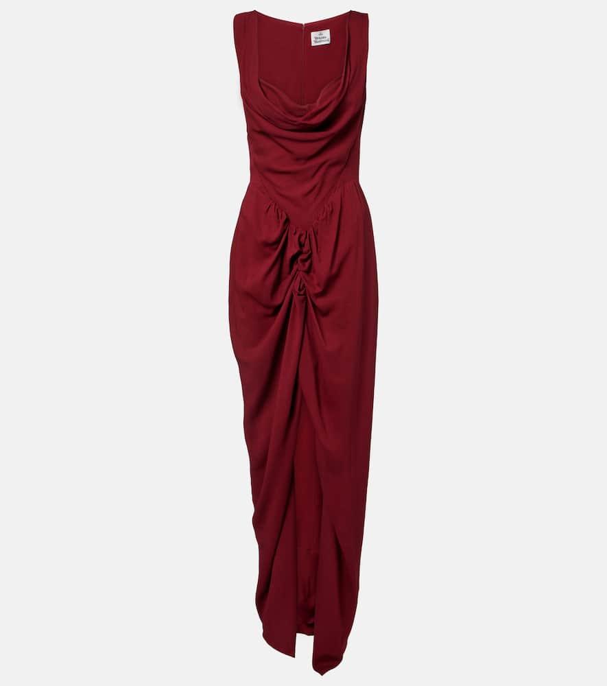 vivienne westwood panther draped crêpe gown