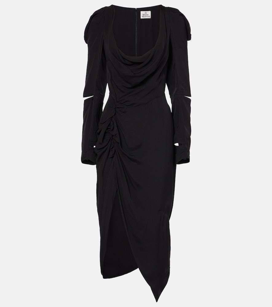 vivienne westwood panther draped midi dress