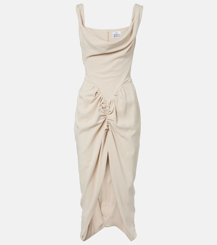 vivienne westwood panther draped ruched midi dress
