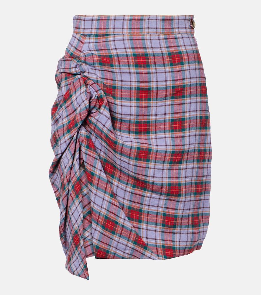 vivienne westwood panther gathered linen midi skirt