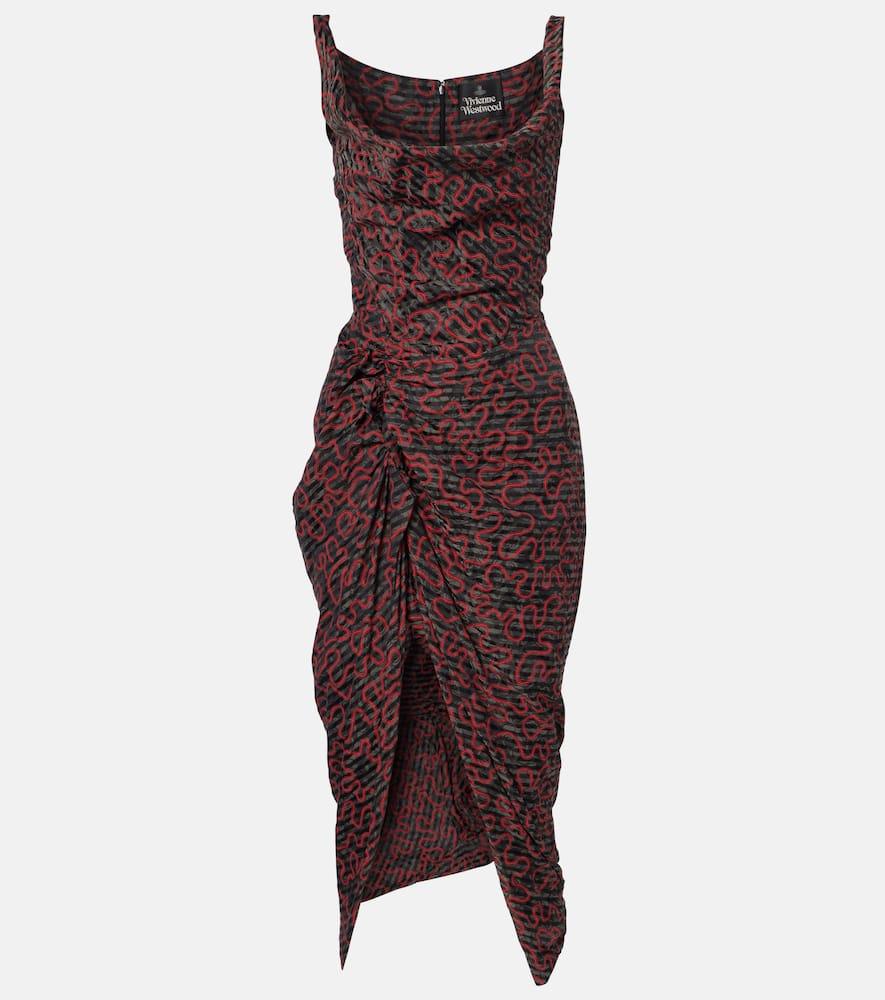 vivienne westwood panther printed midi dress