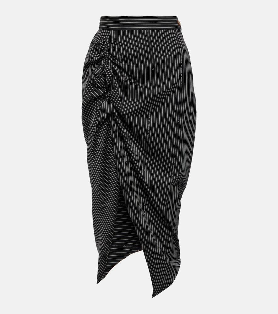 vivienne westwood pinstriped wool and cotton midi skirt