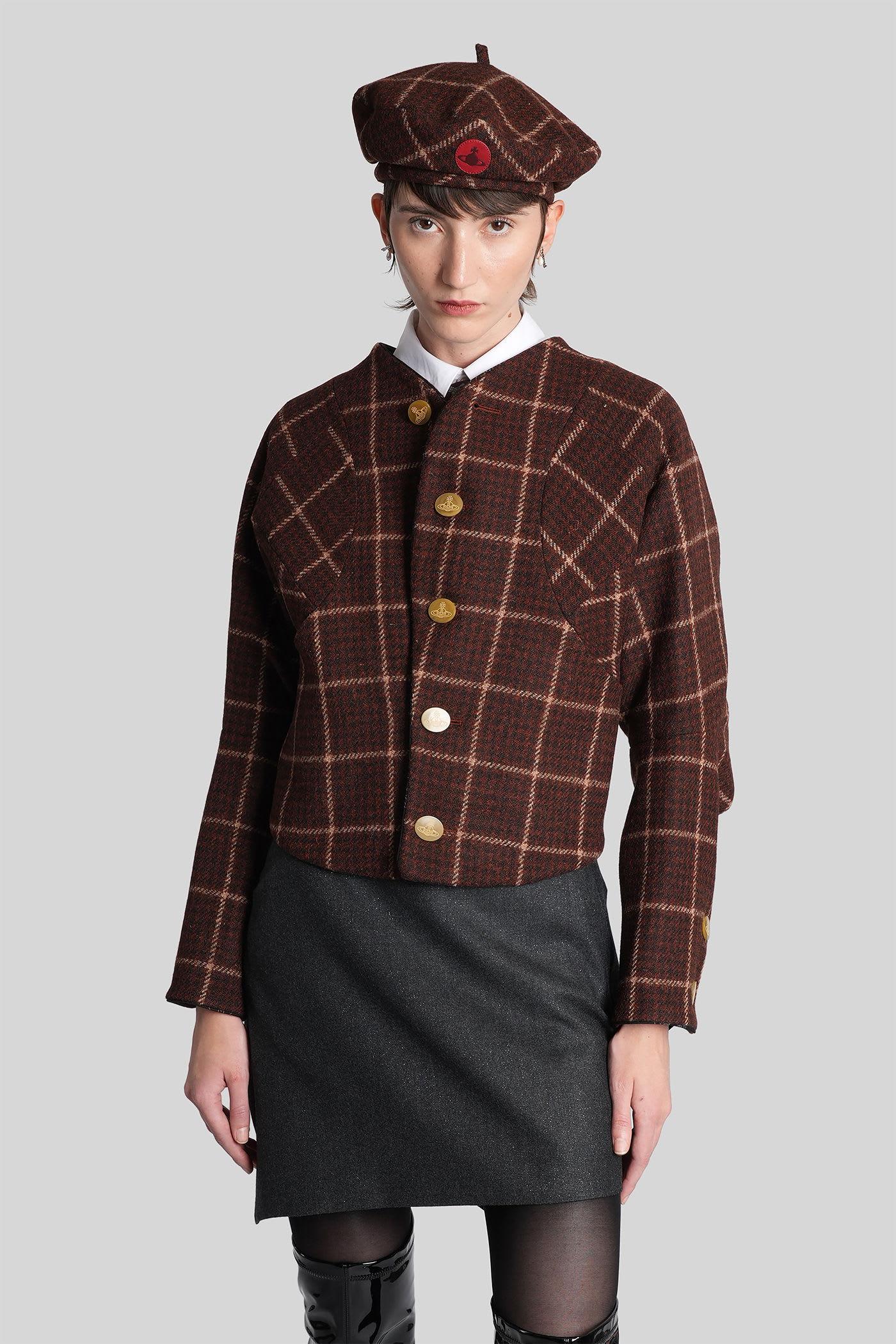 vivienne westwood pourpoint jkt casual jacket in brown wool