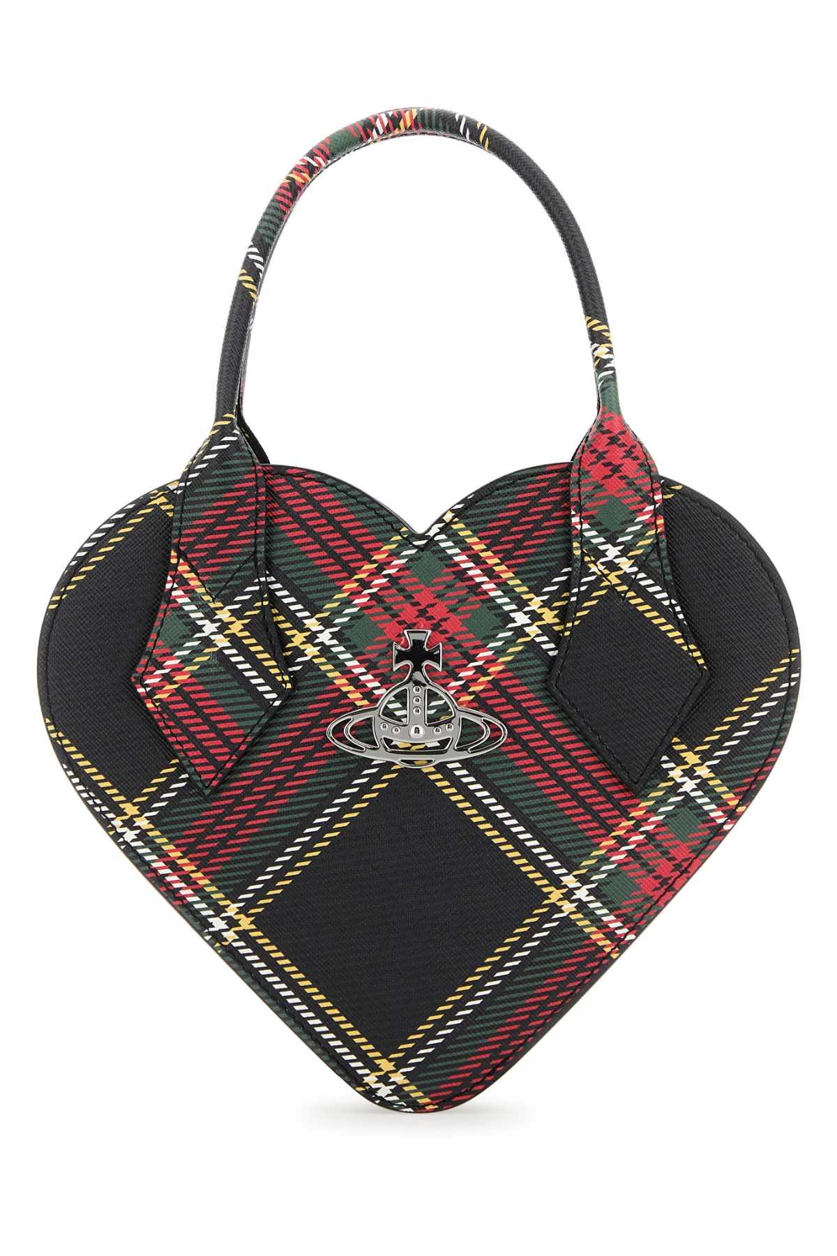 vivienne westwood printed synthetic leather josephine heart handbag
