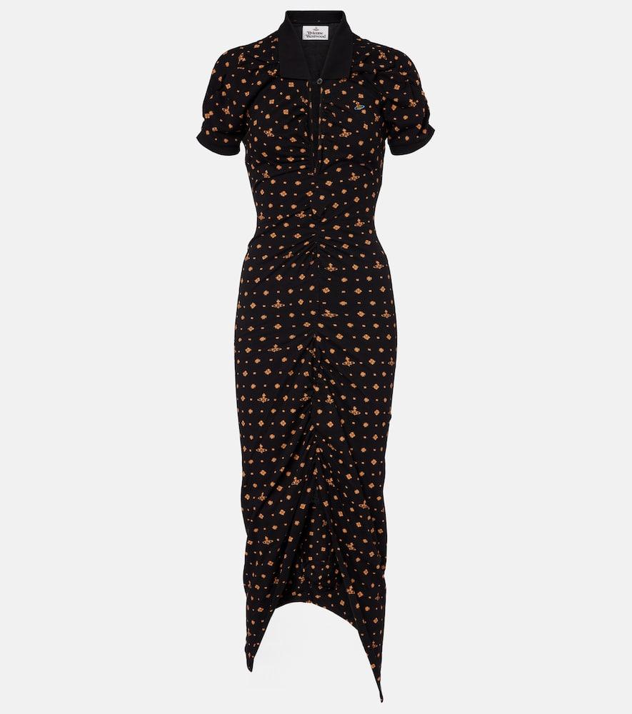 vivienne westwood pulling draped cotton midi dress