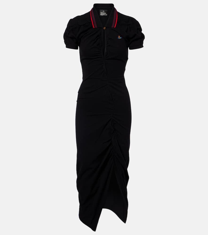 vivienne westwood pulling ruched cotton midi dress